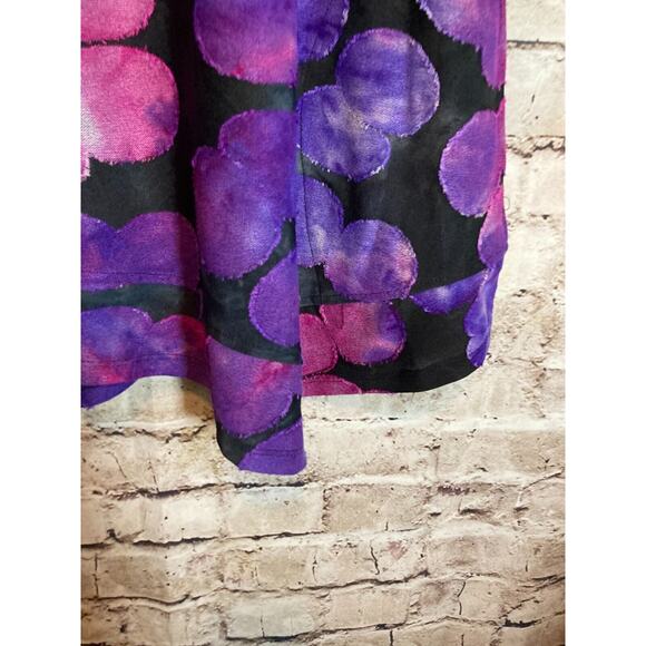 LOGO Lori Goldstein Tunic Top Womens‎ Large Purple Watercolor Tetured Polka Dots - Picture 9 of 15